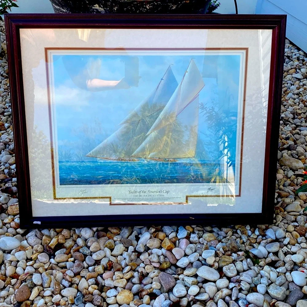 Vintage LARGE “Yachts of the America’s Cup Special Edition Artwork Tim Thompson